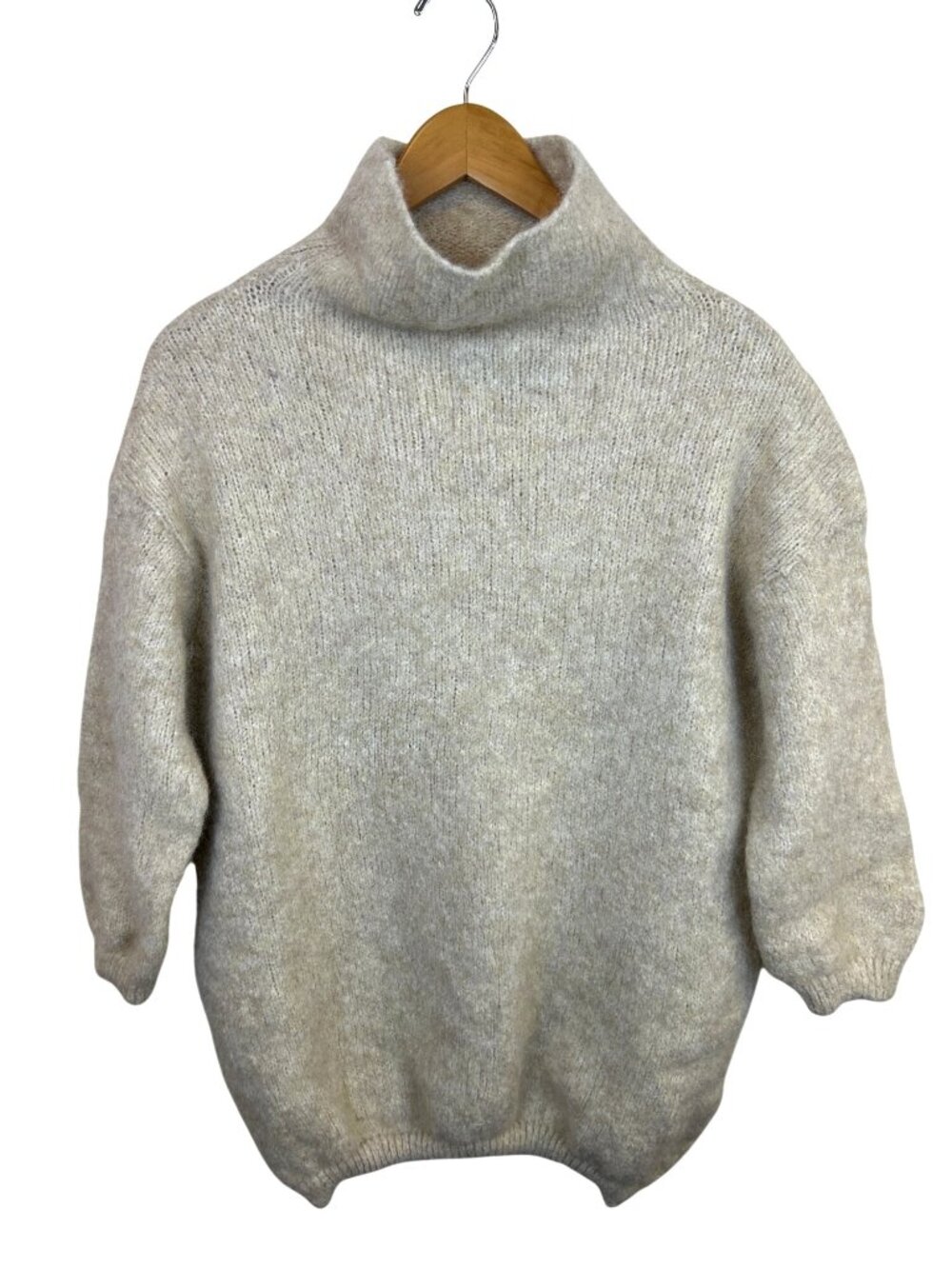 American Vintage Alpaca Sweater Women's XS/S Beige Quiet Luxury Minimalist Knit